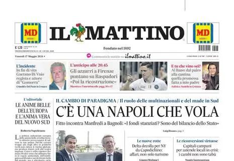 Il Mattino titola: "Gli azzurri a Firenze puntano su Raspadori per la ricostruzione"