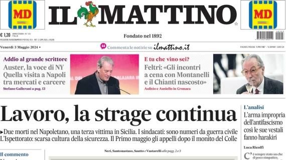 Il Mattino in apertura: "Napoli, Spalletti per il film-amarcord da scudetto"