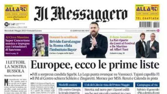 Il Messaggero titola sull’Europa League: “La Roma sfida l’imbattuto Bayer”