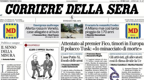 La prima pagina del CorSera: "L