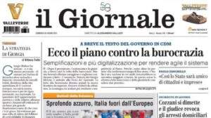 Il Giornale: "Sprofondo azzurro, Italia fuori dall