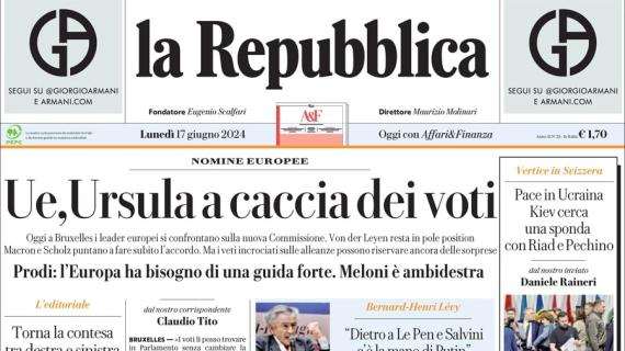 La Repubblica in prima pagina: "Giganti e bischerate: il lessico Spalletti che buca lo schermo"