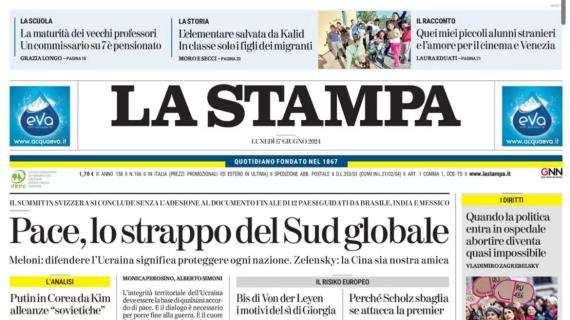 La Stampa apre con le parole di Tardelli: “Orgoglioso del paragone con Barella”