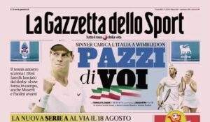 La Gazzetta dello Sport in apertura sul calendario di Serie A: "Partenza col botto"