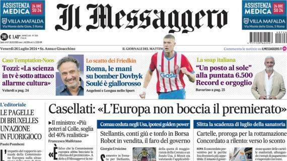 Il Messaggero: "Roma, le mani sul centravanti Dovbyk. Soulé è giallorosso"
