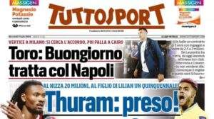 Juventus scatenata sul mercato, Tuttosport:  "Thuram: preso! Sotto con Couto"