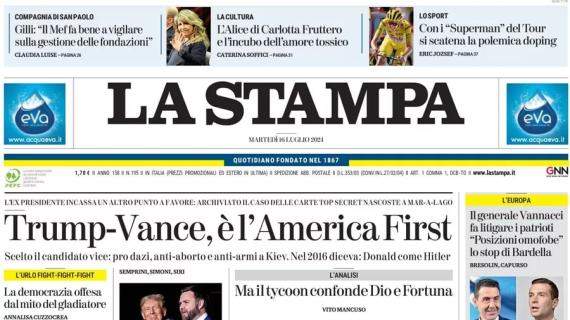 La prima pagina de La Stampa è dedicata all