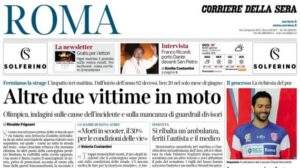 La prima pagina del Corriere di Roma: "Lazio, è fatta per Noslin. Dybala occhio alla clausola"