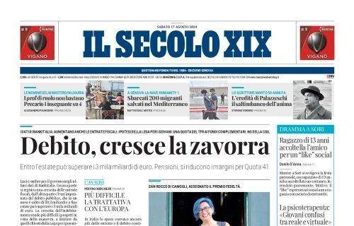 La prima pagina de Il Secolo XIX: "Gilardino al test Inter: