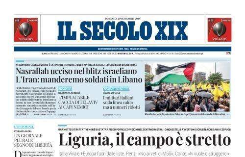 Il Secolo XIX apre oggi: "Genoa battuto dalla Juve nel deserto del Ferraris"