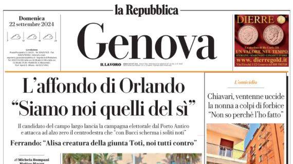 La Repubblica-Genova in taglio basso: "Il Genoa perde Malinovskyi e la partita"