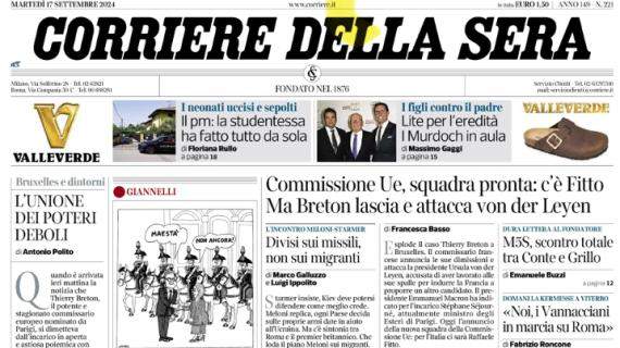 Inizia la nuova Champions per Juve e Milan, Corriere della Sera: "Debutto al ballo"