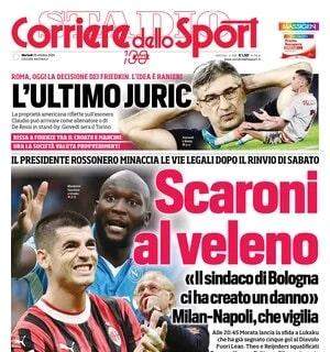 Il Corriere dello Sport apre sulle polemiche per il rinvio di Bologna-Milan: "Scaroni al veleno"