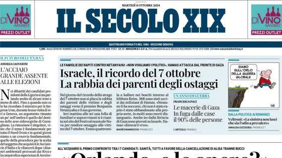 Genoane in crisi, Il Secolo XIX in apertura: "Momento nero di Genoa e Samp, la voce dei tifosi"