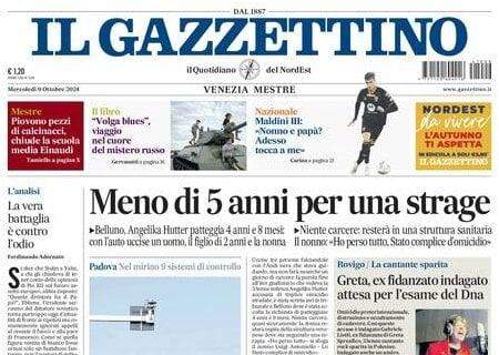 Il Gazzettino apre stamattina: "Maldini III: nonno e papà? Adesso tocca a me"