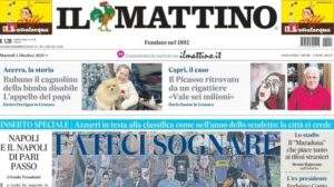 Il Mattino intitola: "Napoli e Conte, fateci sognare. Patto a San Siro ultrà-