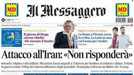 Il Messaggero: "Roma a Firenze cerca la svolta. Lazio in casa col Genoa per risalire"