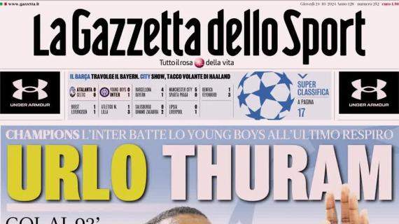 La Gazzetta dello Sport in prima pagina sulla vittoria dell