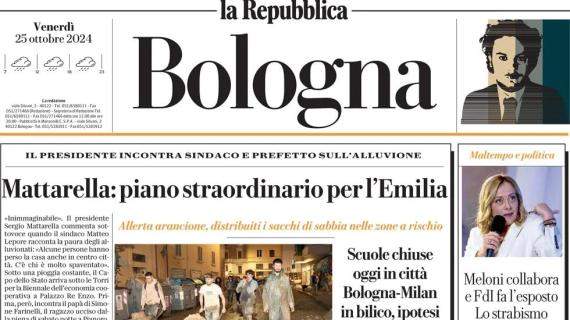 La Repubblica (Bologna) su Bologna-Milan: "Match in bilico, ipotesi campo neutro"