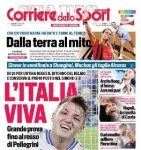 La prima pagina del Corriere dello Sport è sul 2-2 dell