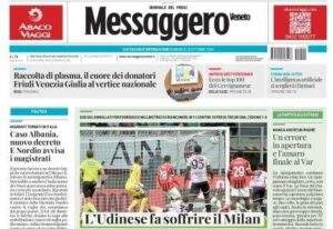 Il Messaggero Veneto apre così sui bianconeri: "L