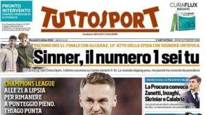 Tuttosport oggi in apertura sull