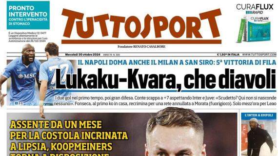 Tuttosport apre: "RoboKoop". Rientro dopo un mese per l