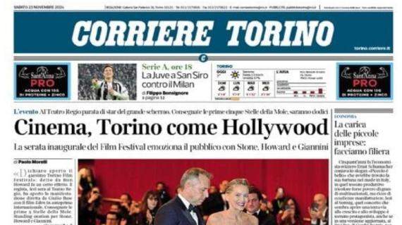 Corriere Torino in taglio alto di prima pagina: "Milan-Juve 0-0. Fischi a San Siro"