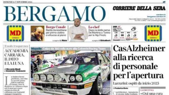 Corriere della Sera-Bergamo in taglio basso: "Parma, stop agli ultrà: l