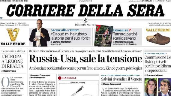 Il Corriere della Sera apre con le parole di Mkhitaryan: "All