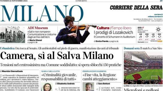 Il Corriere della Sera (Milano): "Microfoni e palloni: il coté tragicomico di Milan-Juve"