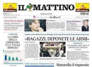 Il Mattino titola oggi: "Conte, vita da ex: con l