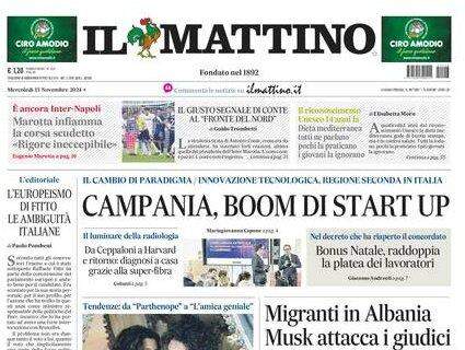 Il Mattino apre stamani: "Marotta infiamma la corsa scudetto: rigore ineccepibile"