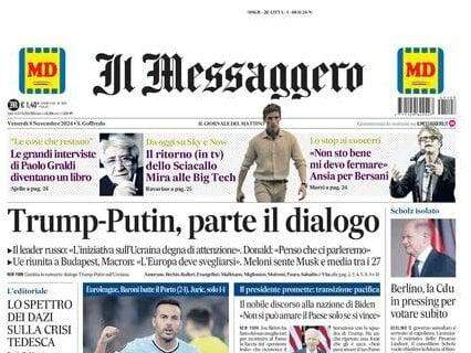 Il Messaggero apre sulle romane: "Lazio prima in Europa, la Roma delude ancora"