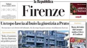 La prima pagina de La Repubblica (Firenze): "Le speranze non si comprano al calciomercato"