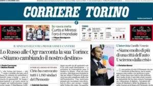 Corriere Torino in prima pagina: "Adams, gol da 50 metri: il Toro riparte da lontano"