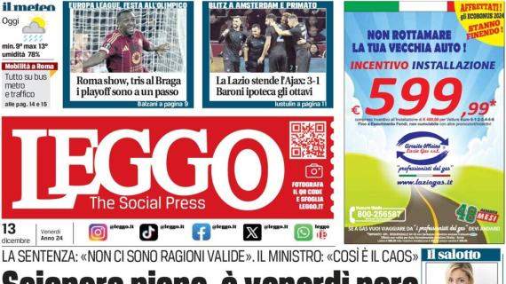 Leggo in prima pagina: "Roma show, tris al Braga. I playoff sono a un passo"