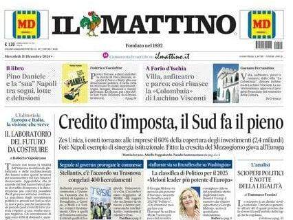 Il Mattino titola oggi: "Un mese senza Kvara". Brutto infortunio in casa Napoli