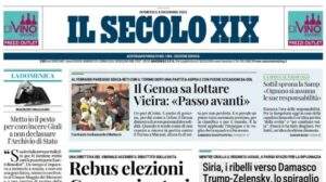 Il Secolo XIX in taglio alto di prima pagina: "Il Genoa sa lottare. Vieira: