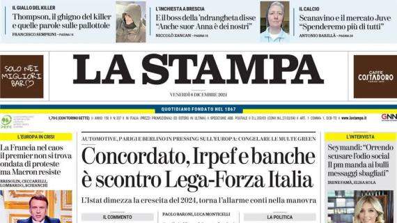 La Stampa apre sui bianconeri: "C