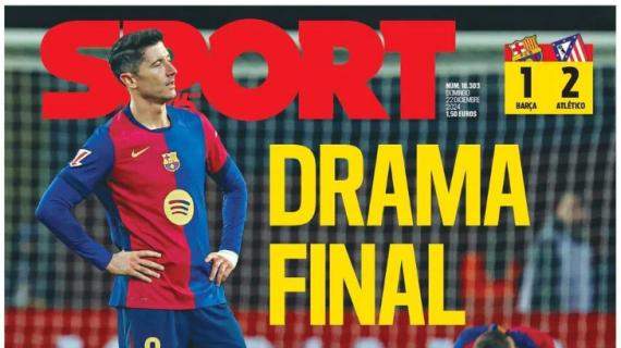 La prima pagina di Sport in Spagna commisera il Barcellona: "Dramma finale"