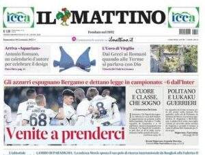 Il Mattino titola dopo la vittoria del Napoli contro l