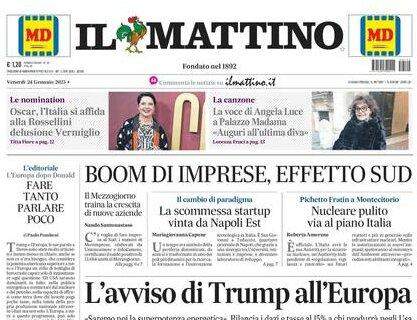 Il Mattino titola questa mattina sulle parole di Conte: "Juve, missione vittoria"