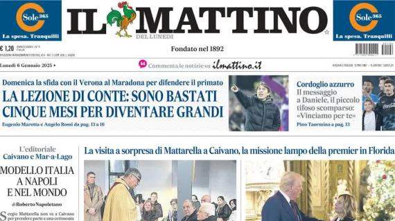 Il Mattino in prima pagina: "Il Napoli difende il primato, ora la sfida contro il Verona"