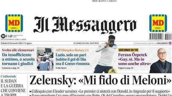 Il Messaggero: "Lazio, solo un pari. Subito il gol di Dia, ma il Como rimonta"