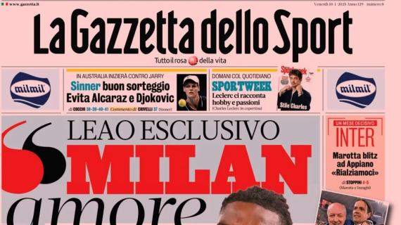 La Gazzetta dello Sport in apertura con l