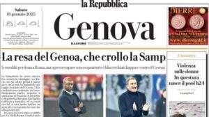 La Repubblica Genova in apertura: "La resa del Genoa, che crollo la Samp"